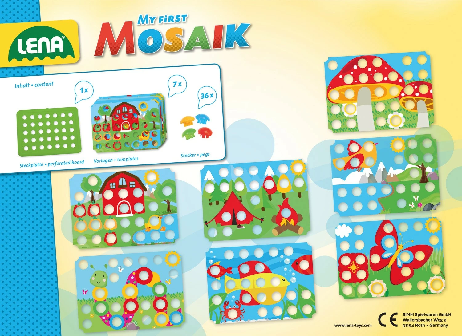 Komplet mozaika za otroke, večbarven, Lena My First Nature Mosaic