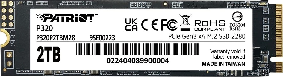 SSD 2 TB M.2 PCIe 3.0 NVMe, Patriot Memory P320