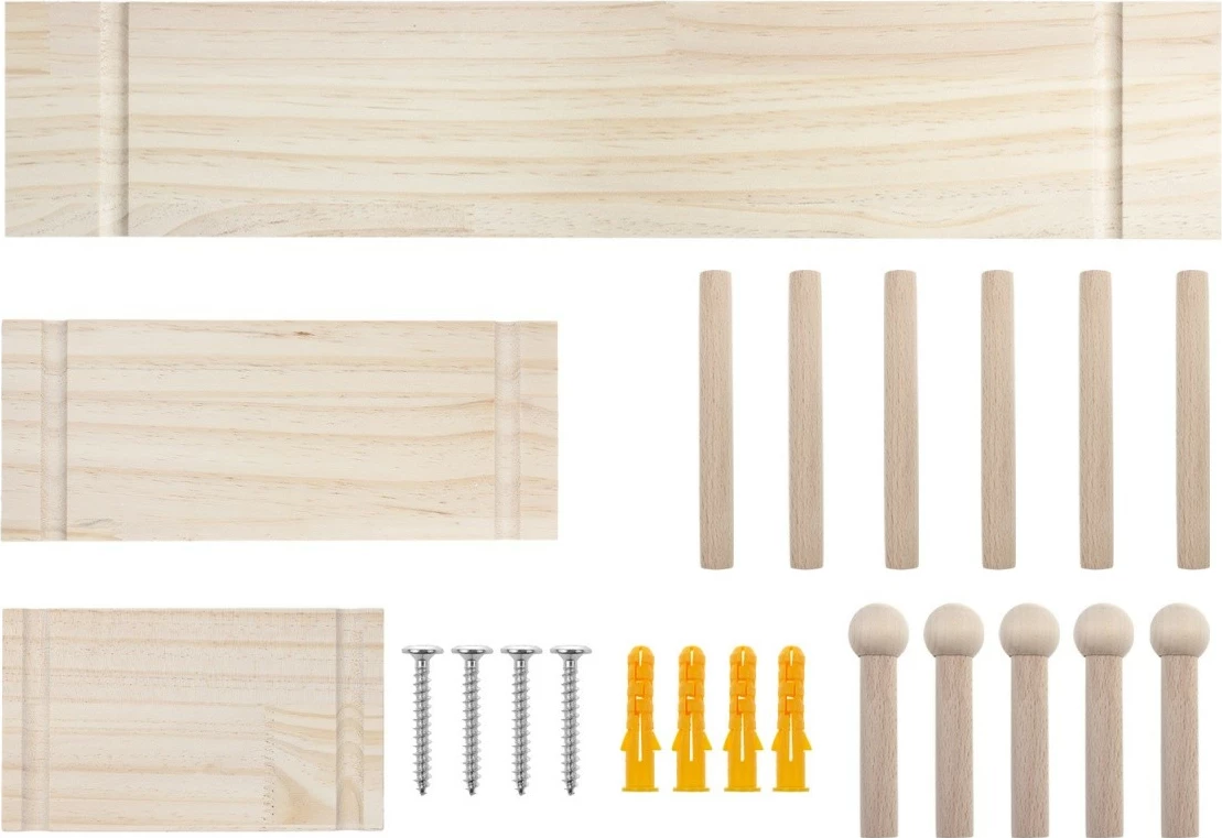 Stenski organizator iz svetlega lesa Maclean MC-131 WD, 60x80 cm, do 20 kg