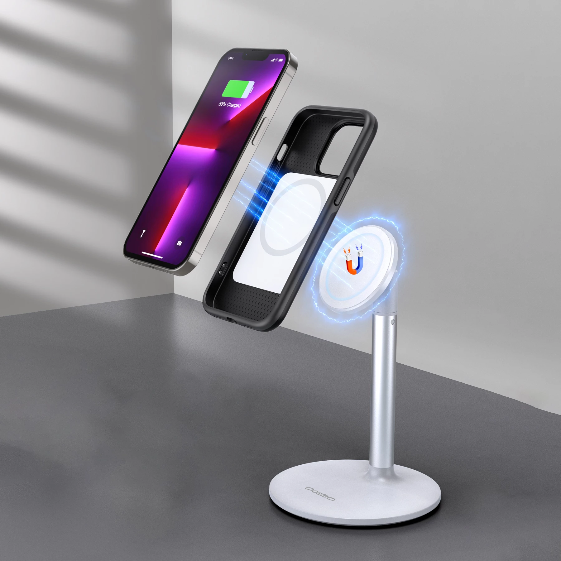 Zaščitni ovitek za iPhone 13 Pro Max Choetech PC0114-MFM-BK, črn, Made For MagSafe