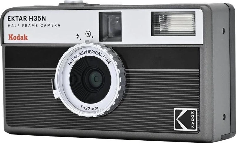 Kompaktni fotoaparat EKTAR H35N Kodak, črn s črtami
