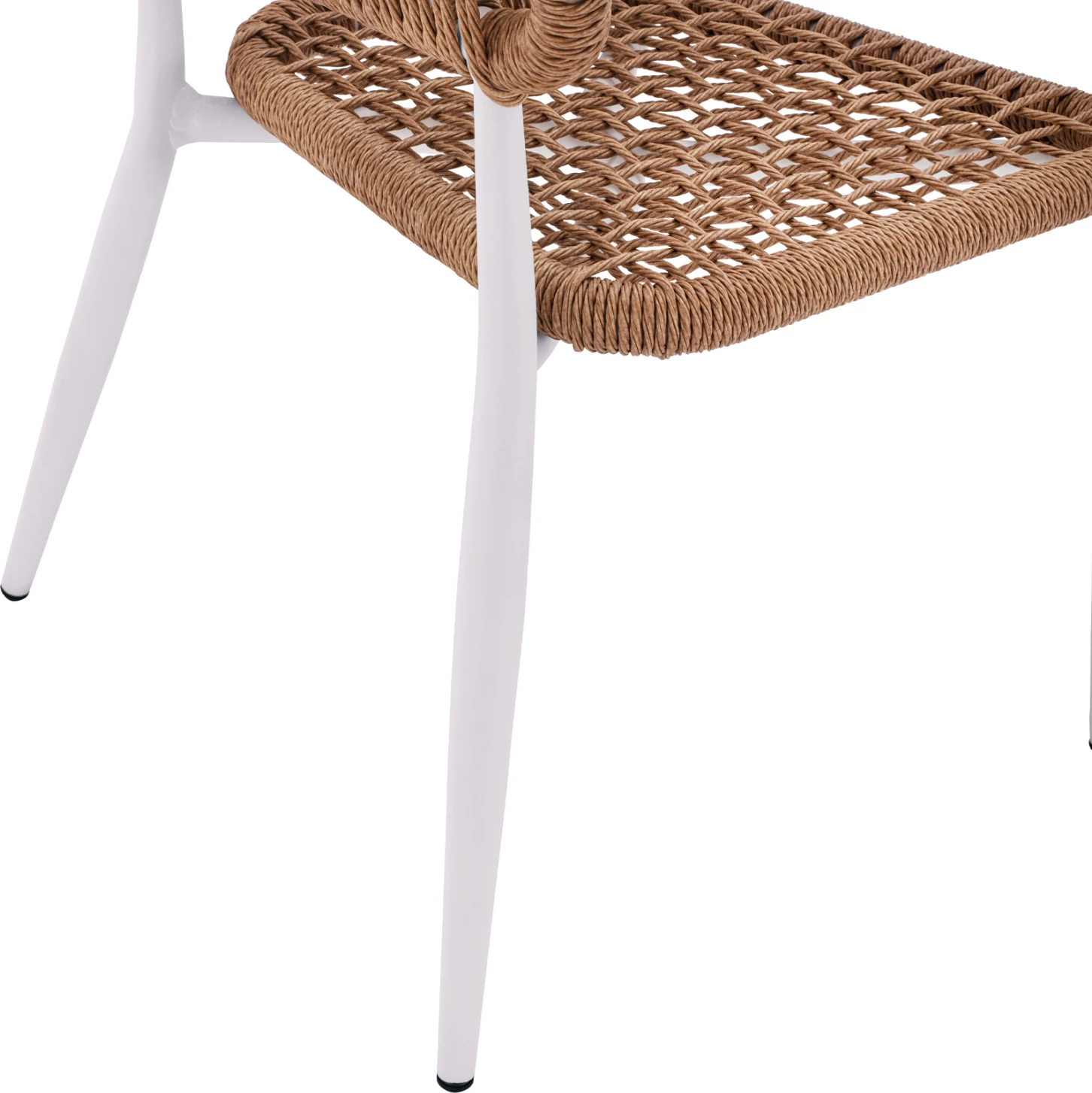 Aluminijasti naslanjač EULO FH5783.12 bel-sintetični ratan bež 55,5x63,5x78Hcm