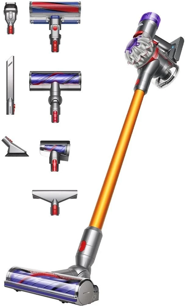 Brezvrečasta navpična sesalnik, Dyson V8 Absolute, rumen