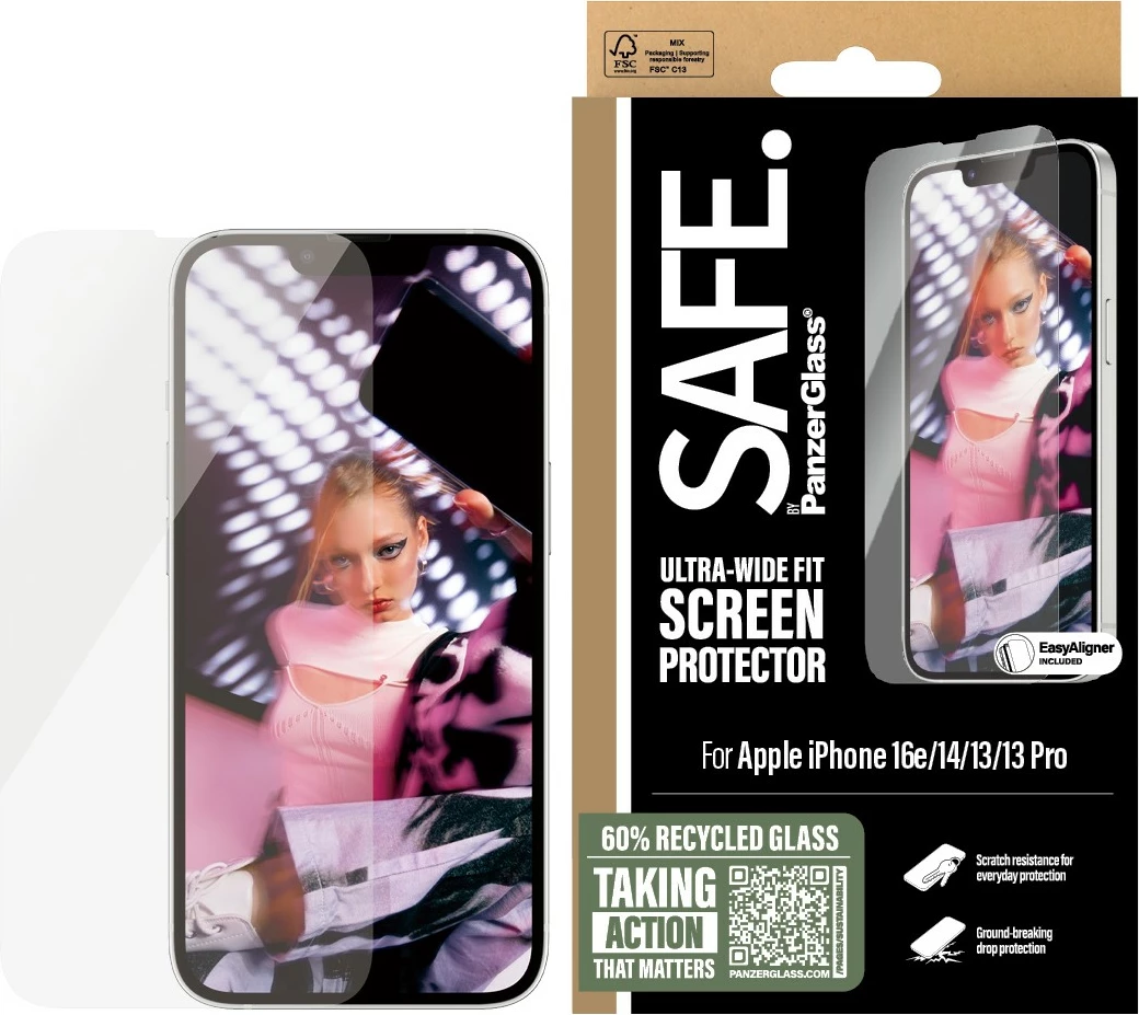 Prozoren zaščitni ovitek za zaslon PanzerGlass za iPhone 16e/14/13/13 Pro