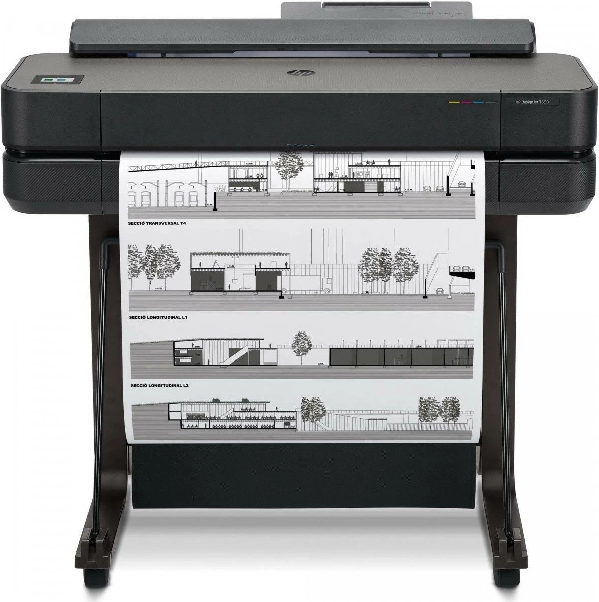 Velikformatni tiskalnik HP DesignJet T650, 24-palčni, črn
