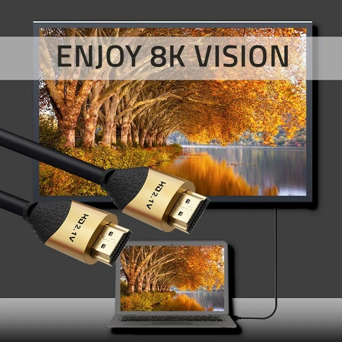 Ultra high speed HDMI kabel 8K, 2 m, pozlačen - Qoltec 50355