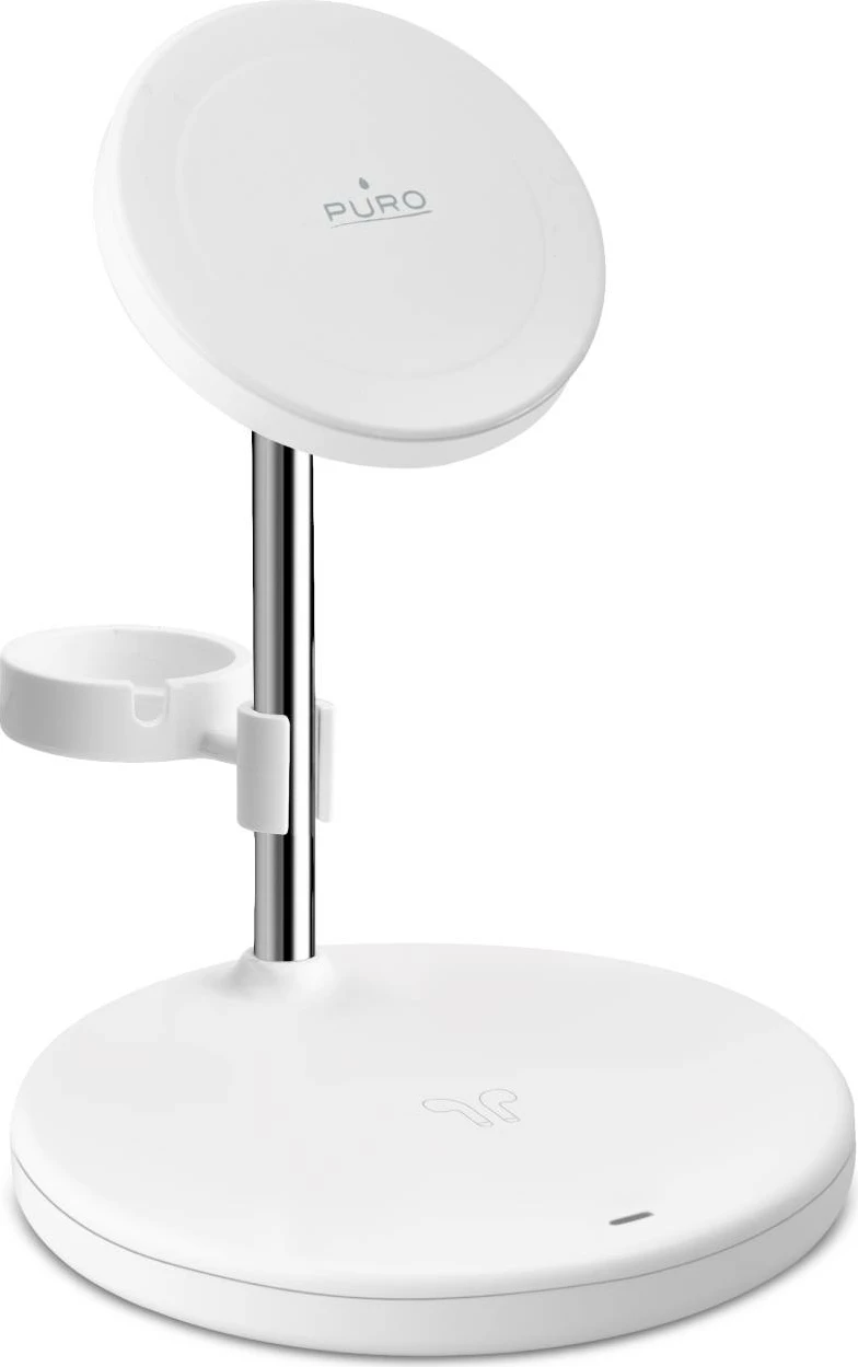 Brezžični polnilec 3-v-1 Mag Station Puro MagSafe, 15 W, bel