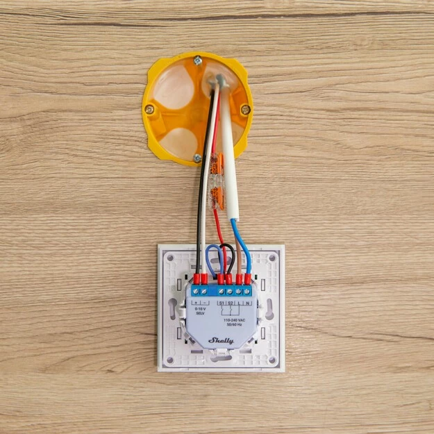 Dimmer za 0–10 V, brezžični, modra, siva Shelly Plus