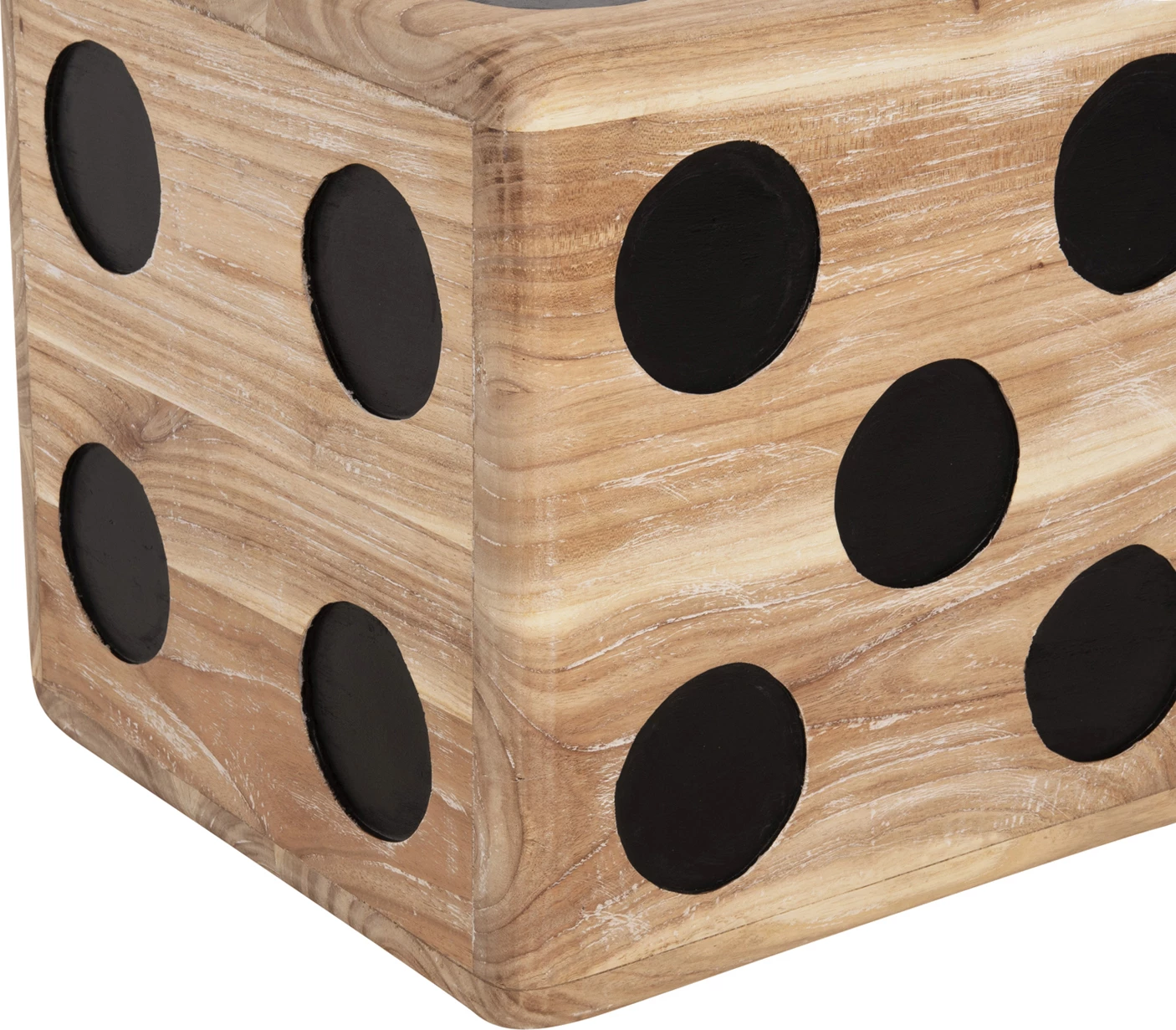 Stolček kocka iz tikovine v naravni barvi 40x40x40 cm