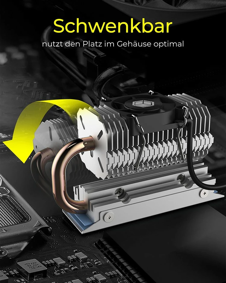 Radiator za SSD ICY BOX IB-M2HSF-705, ventilator 30 mm, 8500 RPM, srebrn