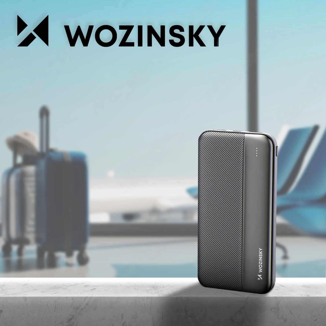 Powerbank 10000 mAh, 2x USB, črn Wozinsky WPBBK1