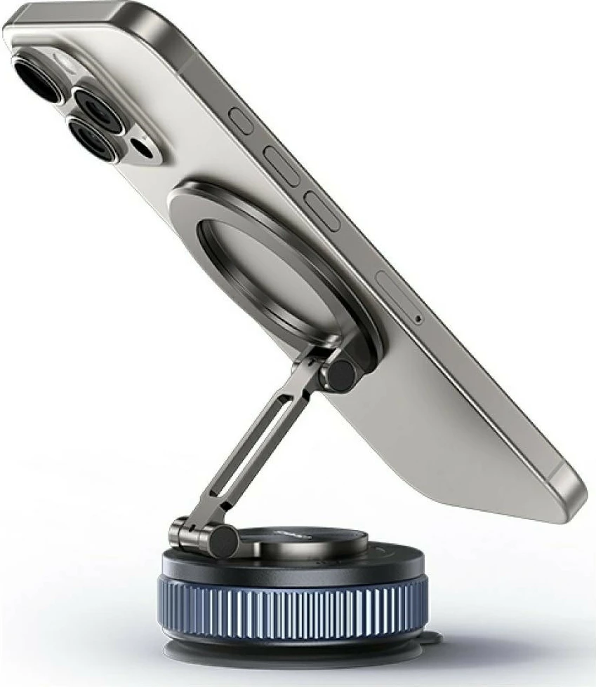 Magnetno avto držalo, montaža na rešetko prezračevalnika, 360° vrtenje, za pametne telefone 4–7" , USAMS ZJ084, z 2 kovinskima ploščicama, črno