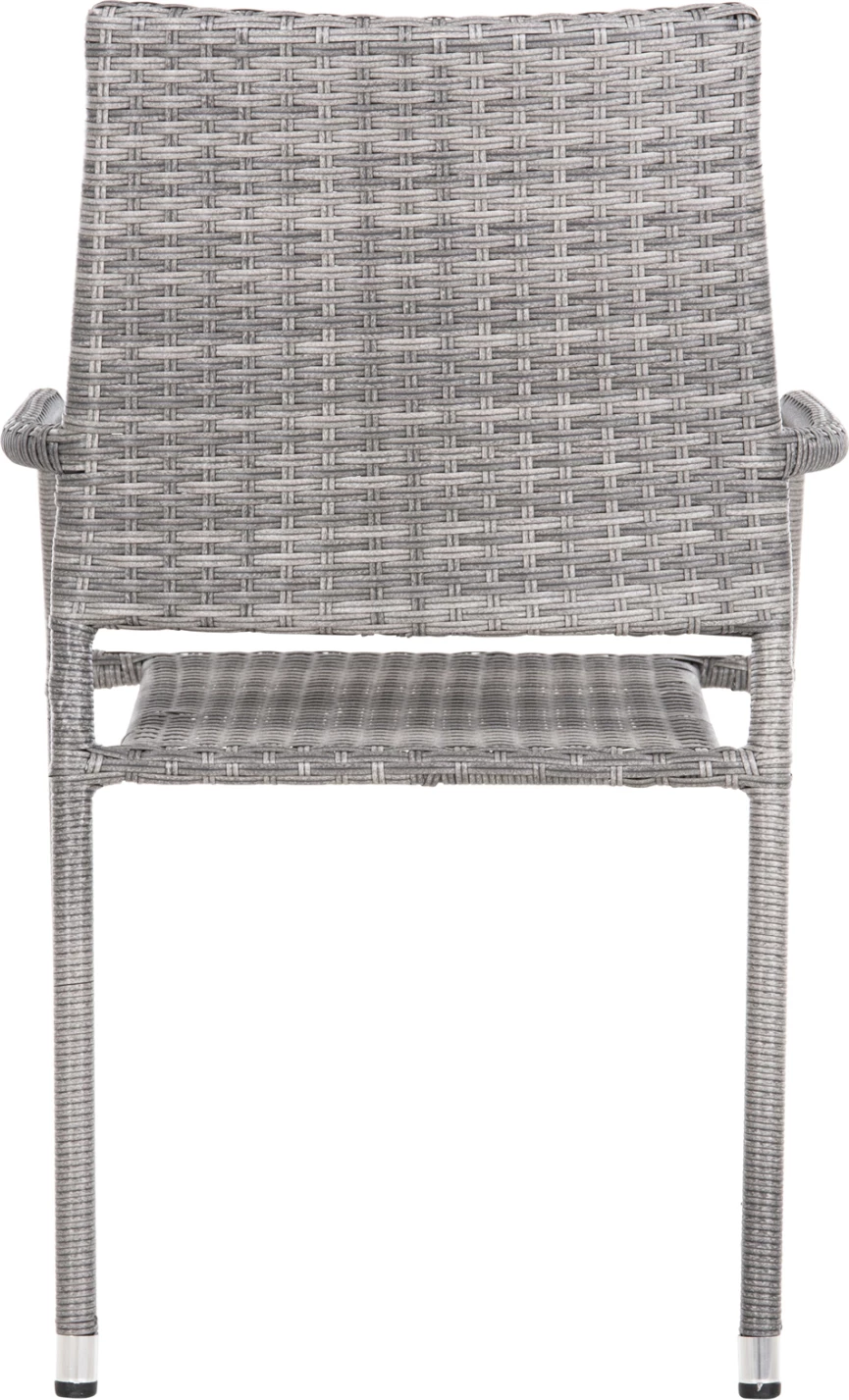 Vrtni naslanjač MORNER FH6074.02 kovinski-sivi pleteni 55x58x87H