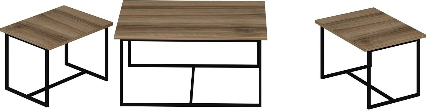 Set prekrivajočih miz Levada, Hanah Home, rjave barve, 3 kosi