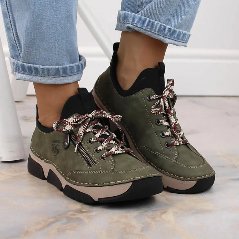 Udobne ženske čevlje Rieker, zelene