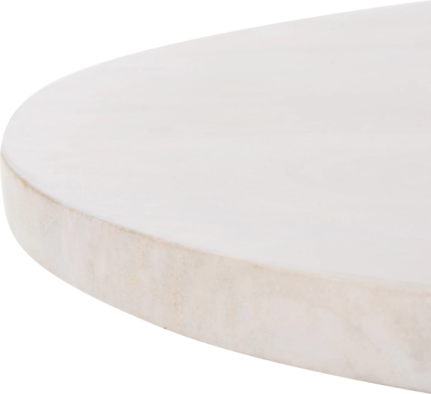 Ovalna klubska miza HONKY FH9691 iz masivnega mangovega lesa v beli barvi 120x60x40H cm