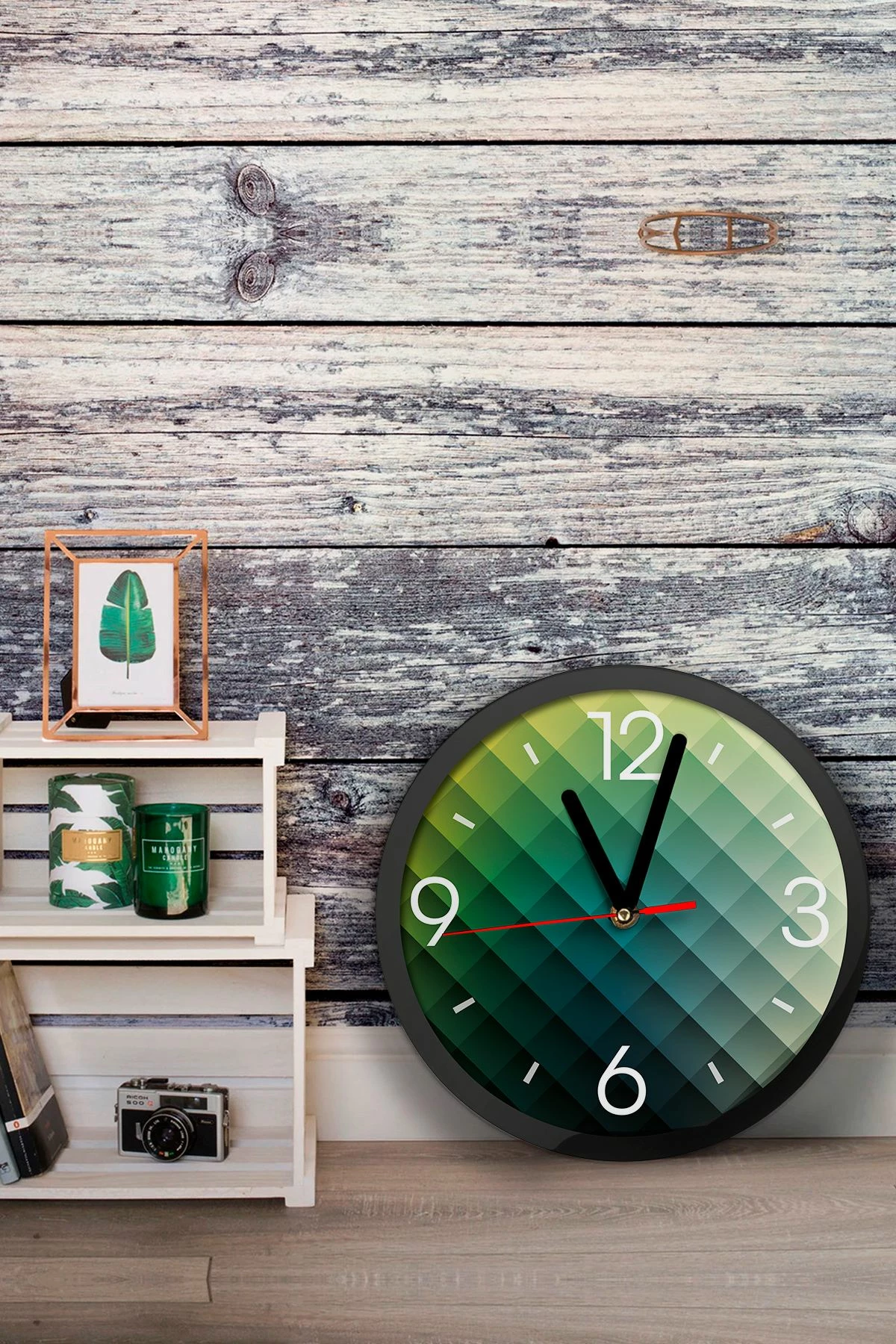 Dekorativna stenska ura iz MDF, večbarvna, Wallity Artavessa3Dclock12