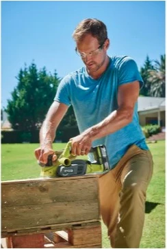 Ročni električni skobeljnik RYOBI 5133002921, 18 V, 2 rezili, 8,2 cm, siva/zelena