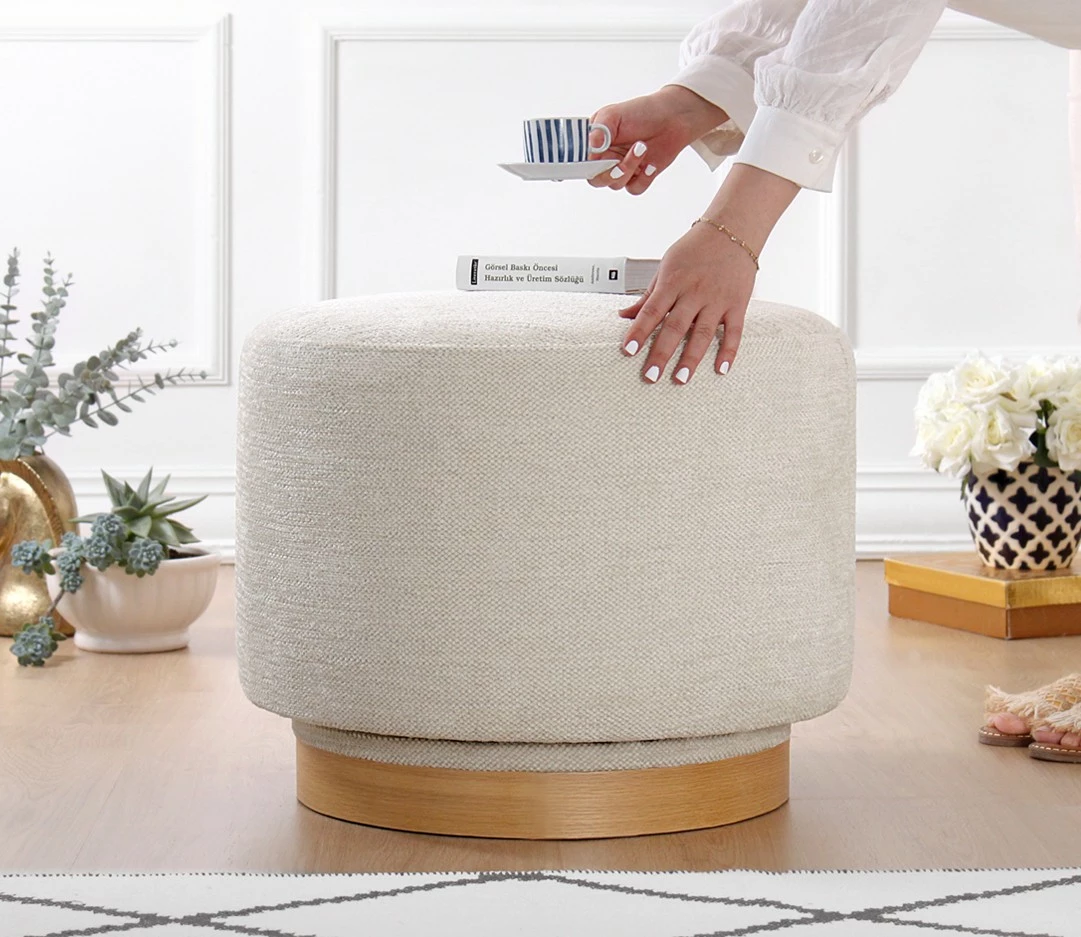 Vrtljivi tabure Atelier del Sofa Turneed, krem