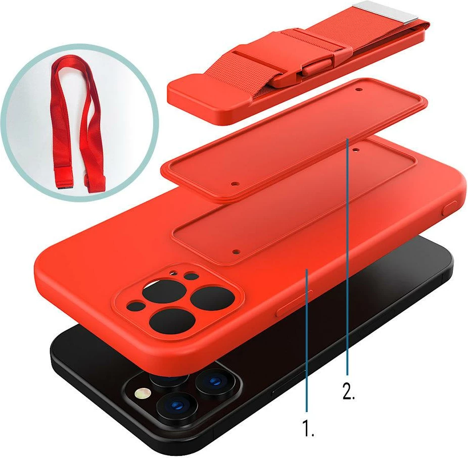 Ovitek za telefon z vrvico Hurtel Rope case za Xiaomi Redmi Note 10 5G / Poco M3 Pro, roza