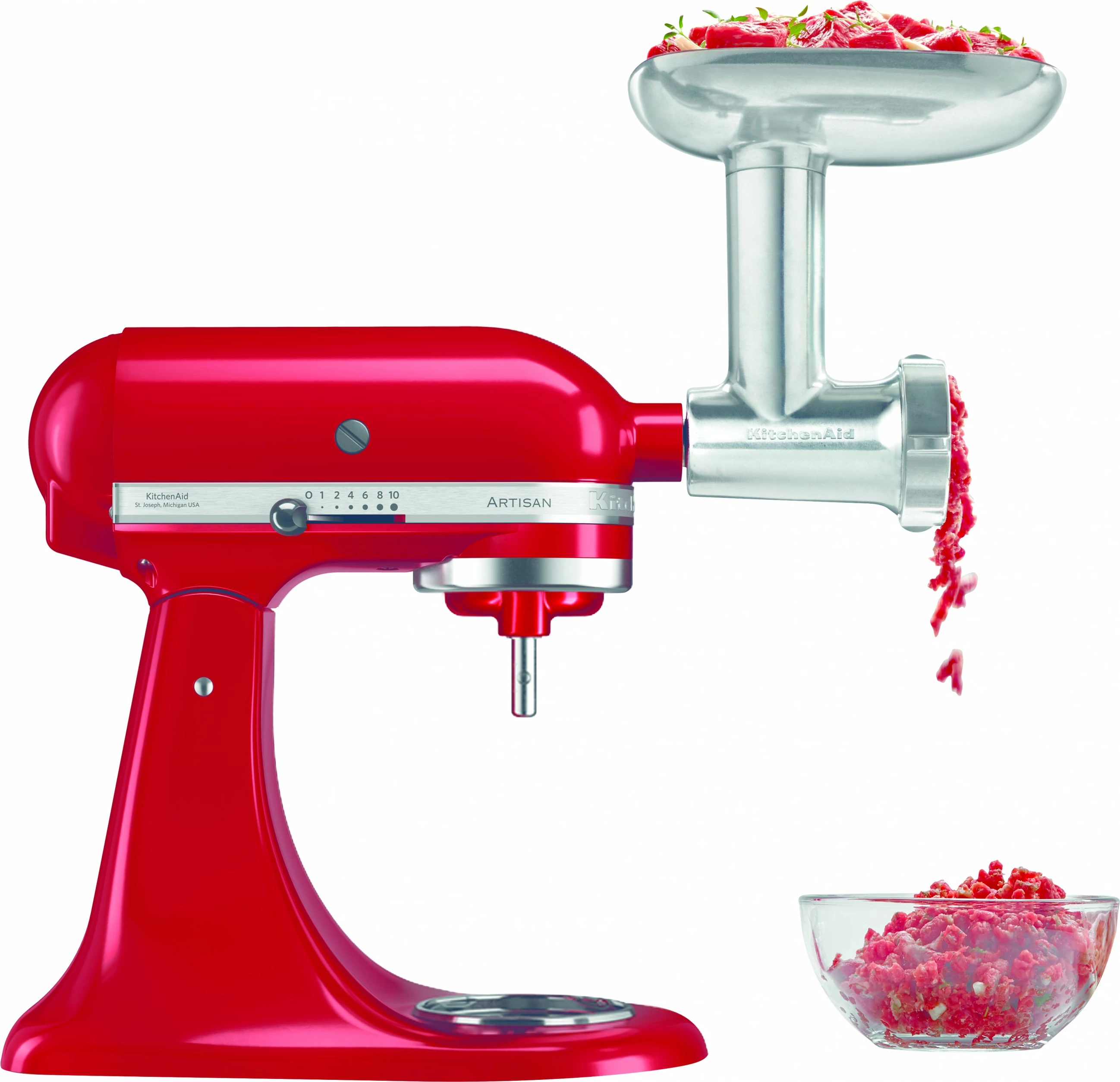 Mlin za meso KitchenAid 5KSMMGA, popolnoma kovinski