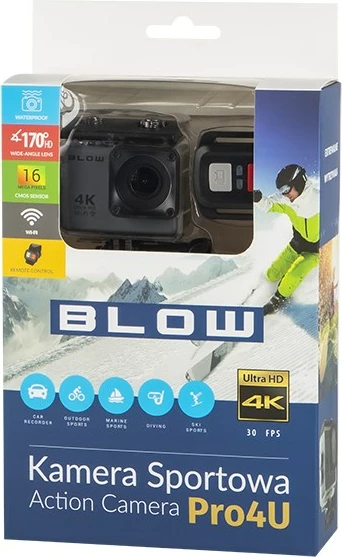 Športna kamera Blow, 2", 4K Ultra, 16 MP, siva