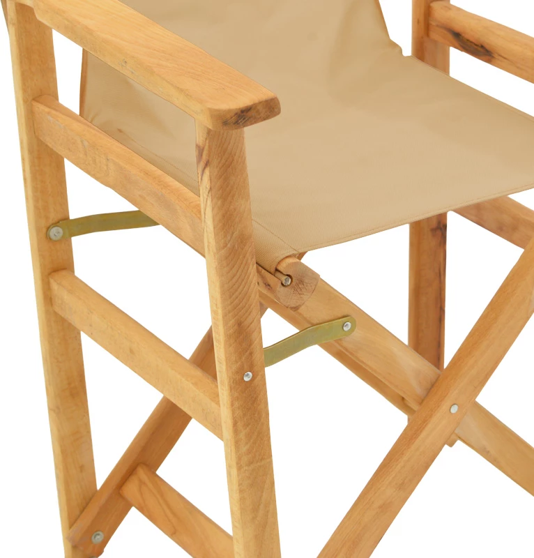 Stol režiserja, bukov les, naraven, bež tkanina Kompa