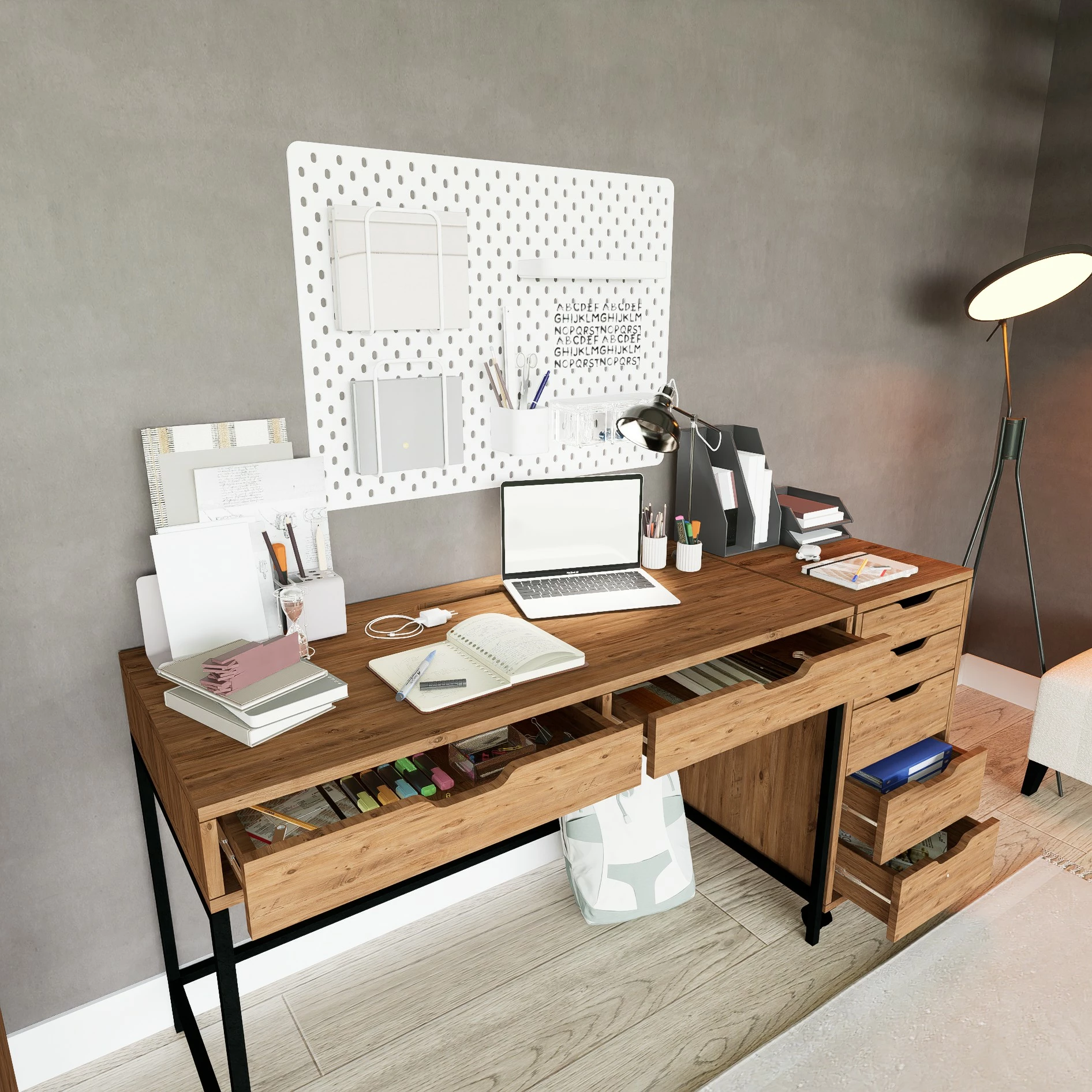 Delovna miza za študij, barva Atlantic Pine, Skye Decor Atlas 1600-59