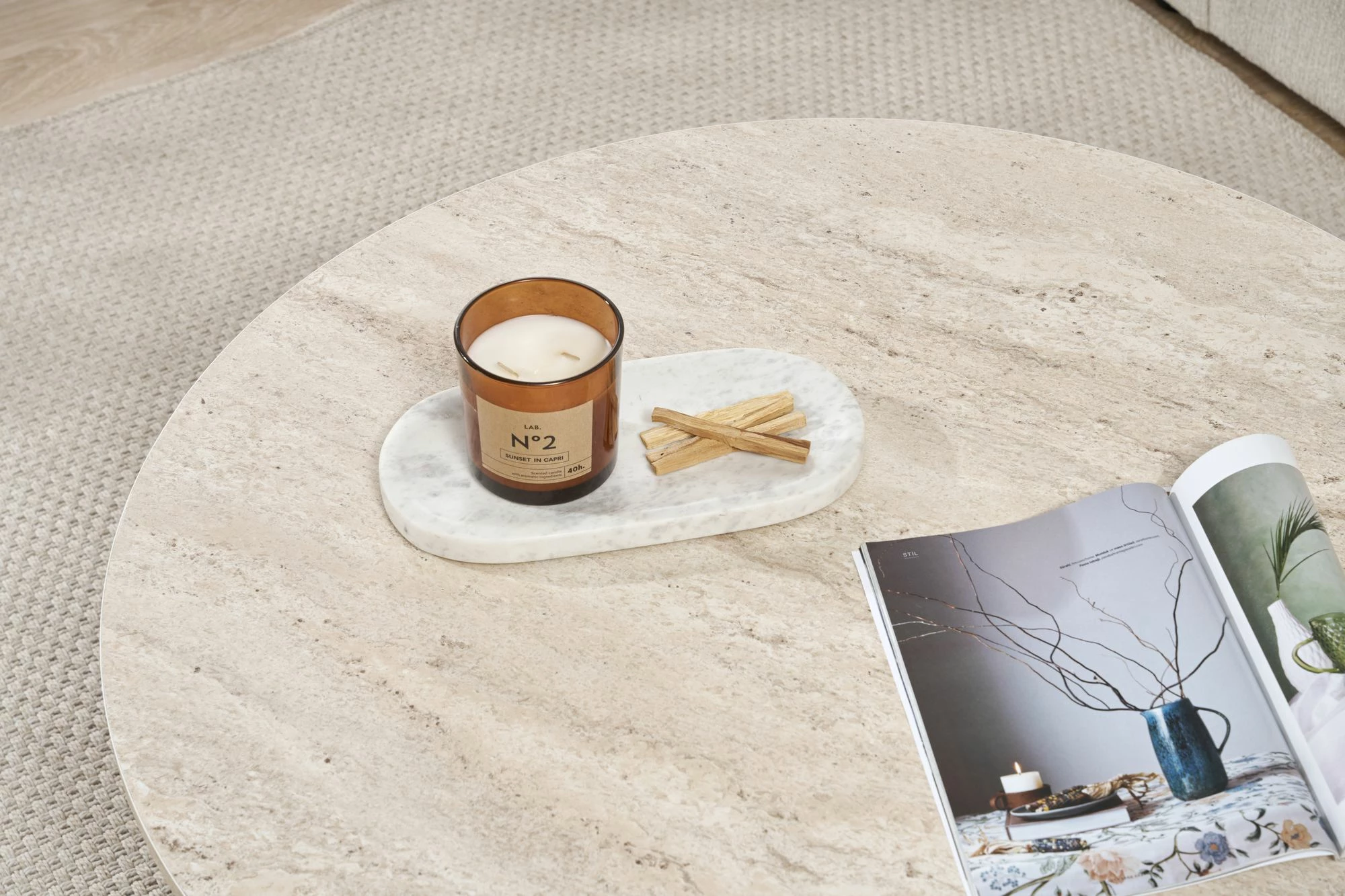 Kavni stol Travertine, Nordure Soleil