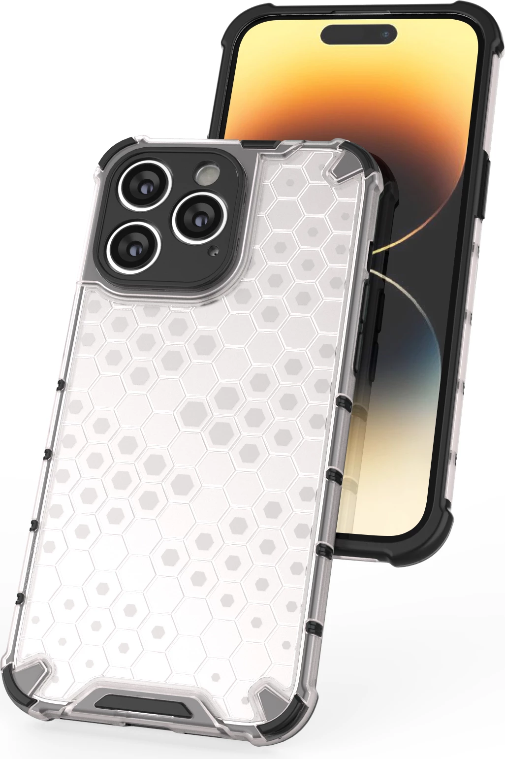 Ovitek Honeycomb Hurtel za iPhone 14 Pro, črn