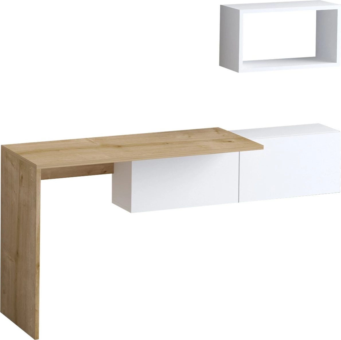 Delovna miza Tiff, Hanah Home, bela in hrast