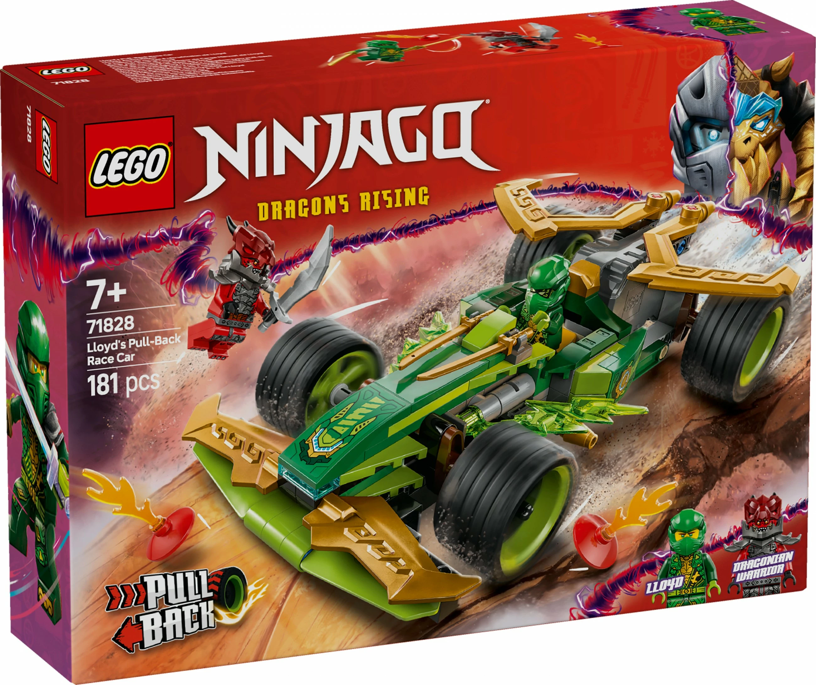 Gradbeni set LEGO Ninjago Lloyd’s Actionflitzer 71828, 181 kosov, večbarven