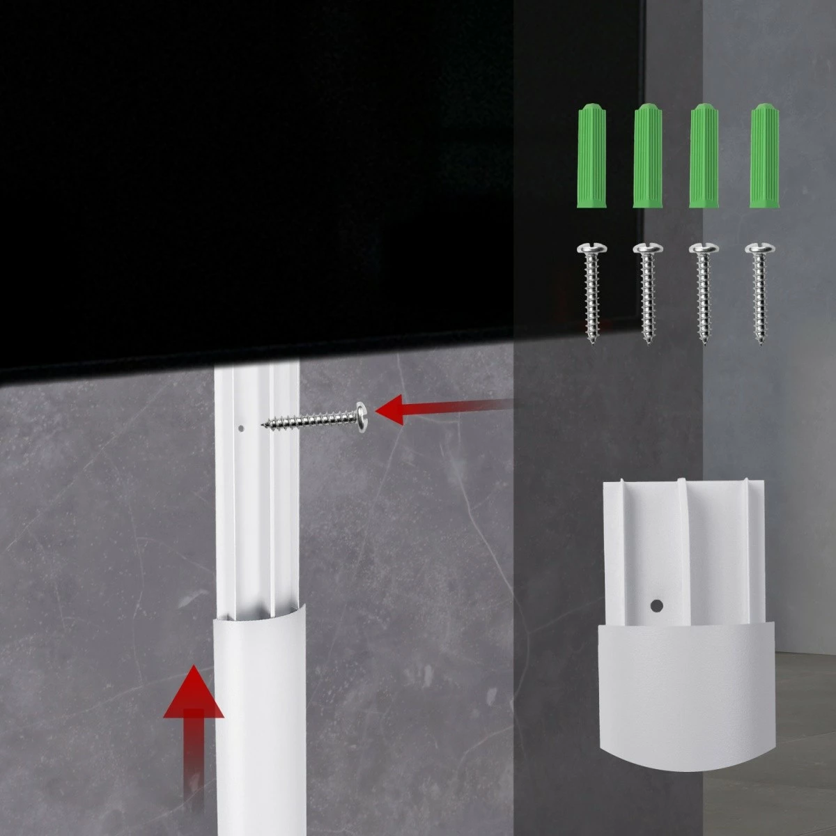 Aluminijasta kanaleta za kable Maclean MC-814 W, 75 cm, bela