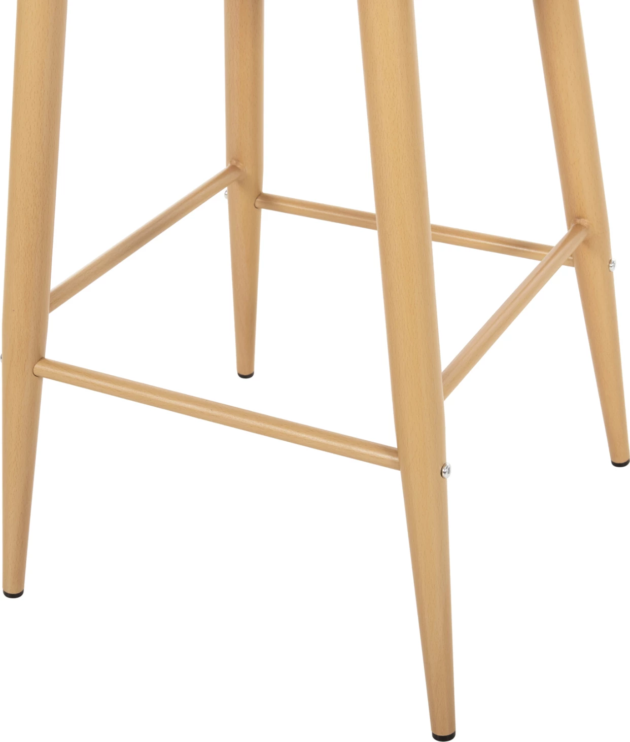Barski stol srednje višine VANESSA FH9300.25 kapučino PP & kovinske noge v barvi lesa 45,5x46x97Hcm, set 2 kosov