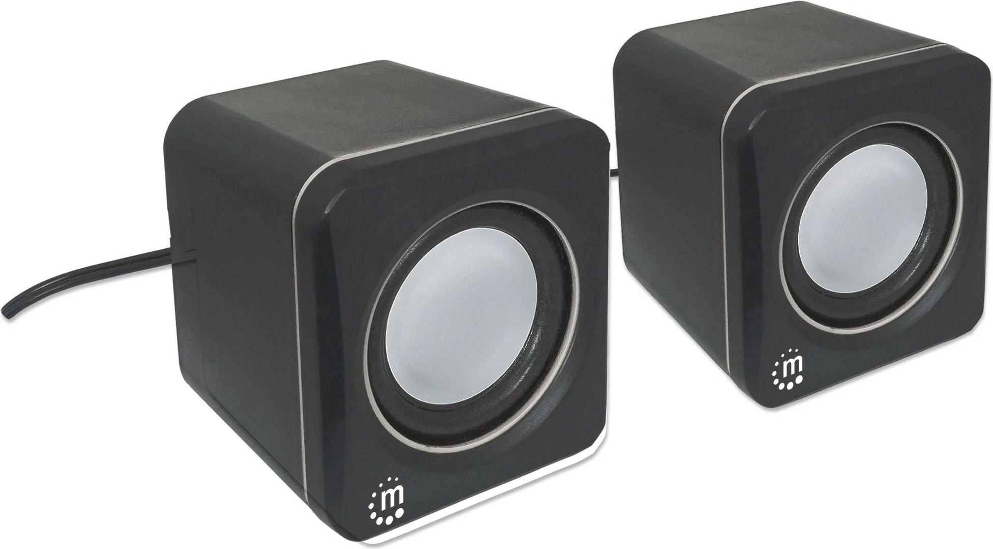 Stereo zvočniki Manhattan 2600 Series, USB, 2x3W, za PC/laptop, črno/sivi