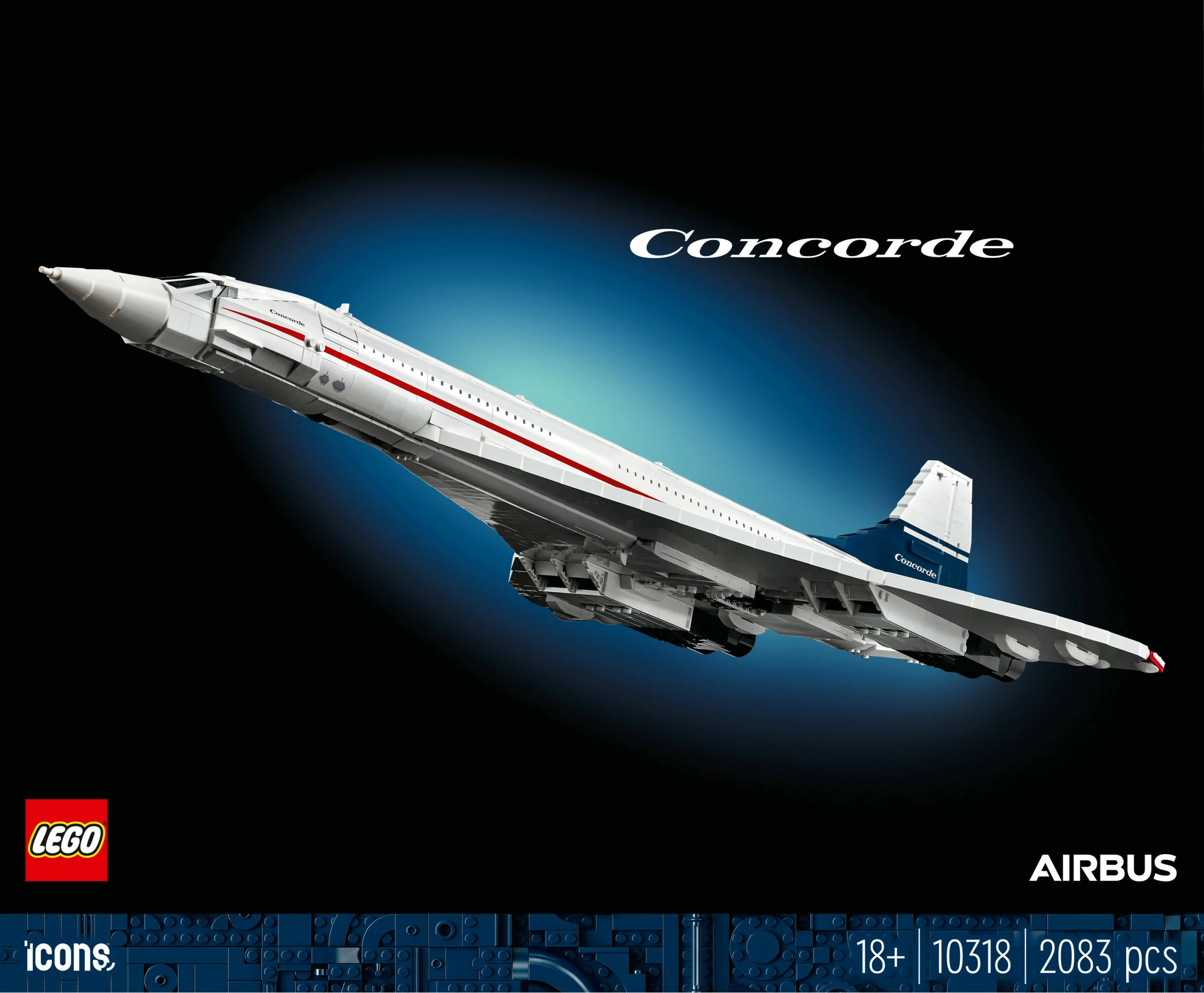 Gradbeni set Concorde LEGO ICONS, 2083 kosov, večbarven