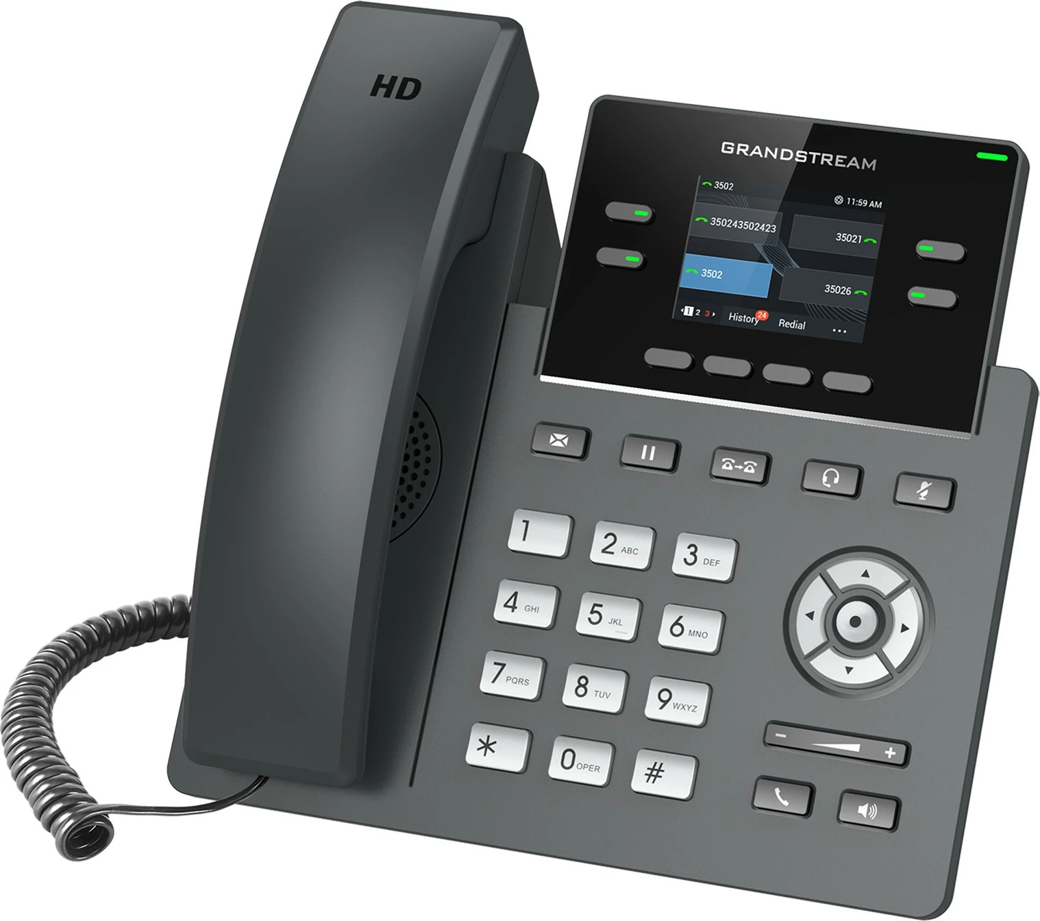 IP telefon, 2 liniji, črn Grandstream GRP2612P