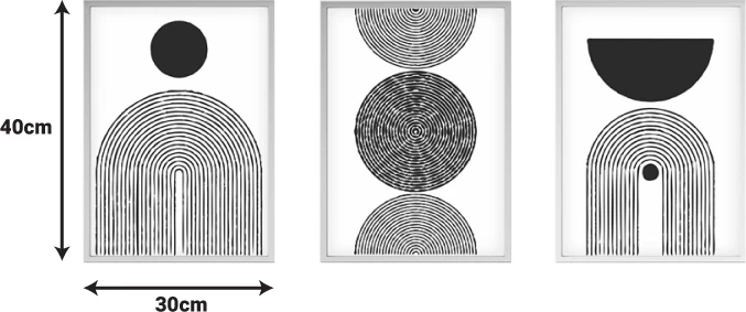 Platno za slikanje, triptih, digitalni tisk Serchie, 30x3x40 cm