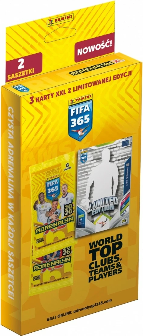 Zbirateljski set Panini FIFA 365 Adrenalyn XL 2026, 048-02927, Blister XXL, 2 paketa + 3 XXL karte omejena izdaja