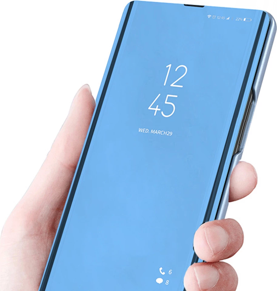 Ovitek za telefon Clear View z zaščitnim pokrovom, modra — Hurtel za Samsung Galaxy A24 4G