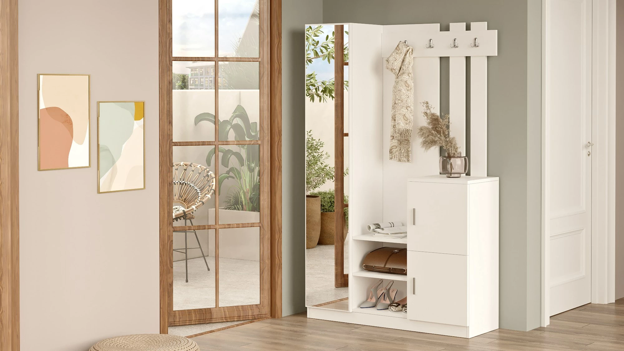 Stojalo za hodnik, belo, Skye Decor DD7-W