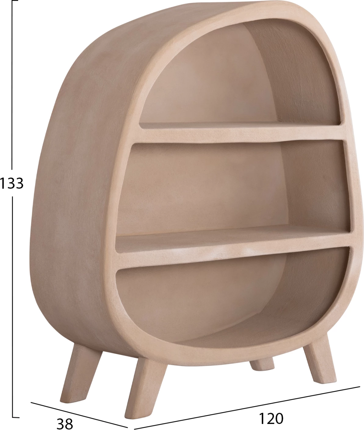 Polica serije Santorini FH18060.02 MDF v rjavi barvi 120x38x133H cm