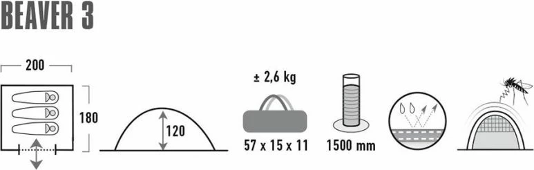 Šotor za 3 osebe High Peak Beaver 3 10322