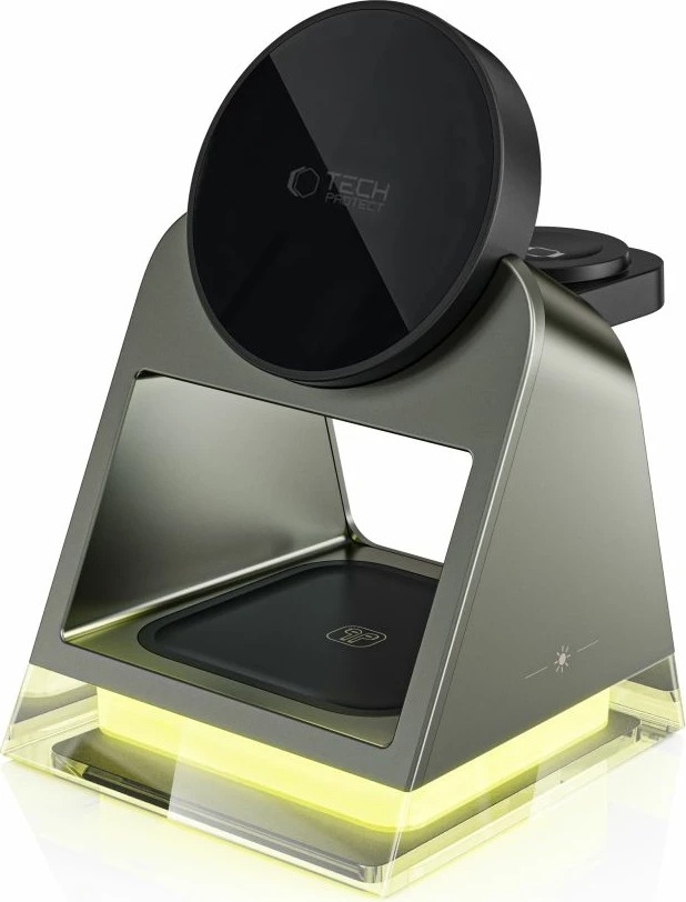 Brezžični polnilec 3-v-1 z MagSafe Tech-Protect QI15W-A43, za Apple, črn