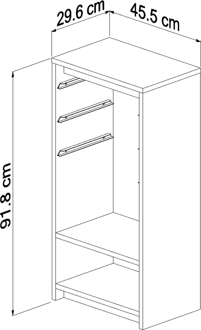 Komoda SANI FH18198.03 melamin v sonoma-beli barvi s predali P.E. 45,5x30x92H cm