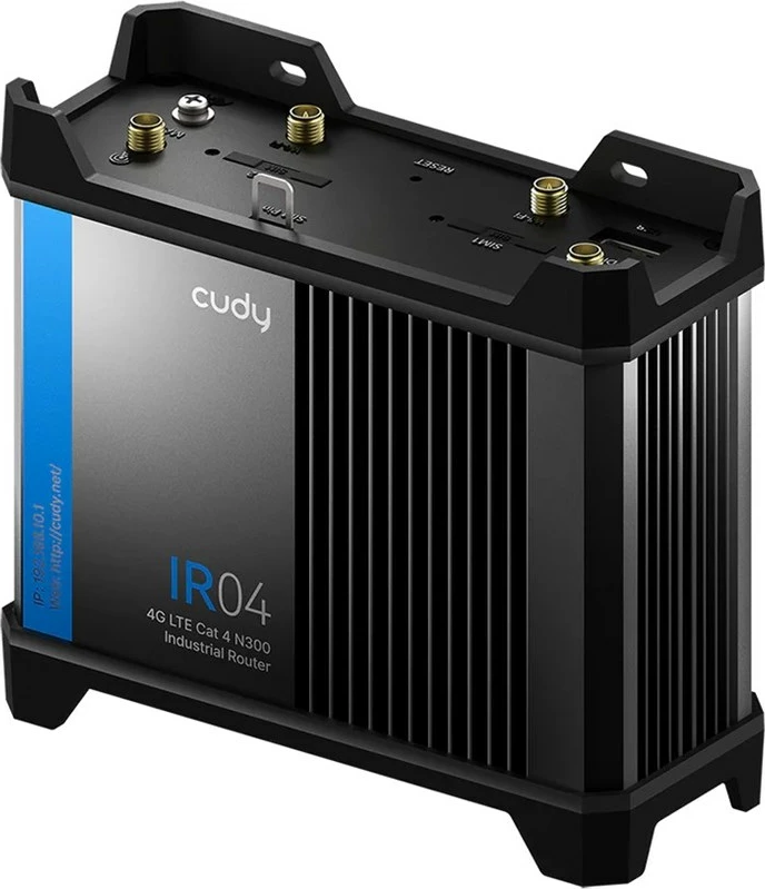 Industrijsko ohišje za usmerjevalnik CUDY IR04_EU, 4G LTE, Wi‑Fi 4, črn