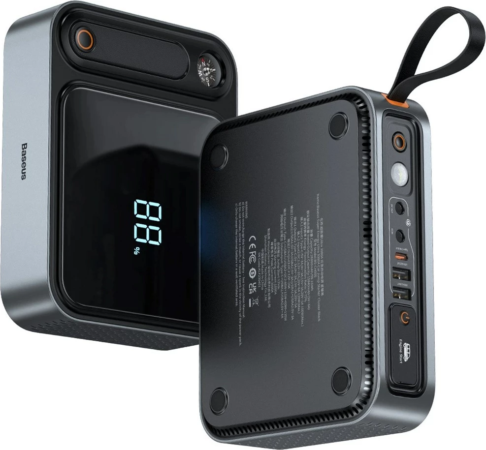 Power bank in startni zaganjalnik za avtomobile Baseus Super Energy Ultra, 26800 mAh, 3000A, črn