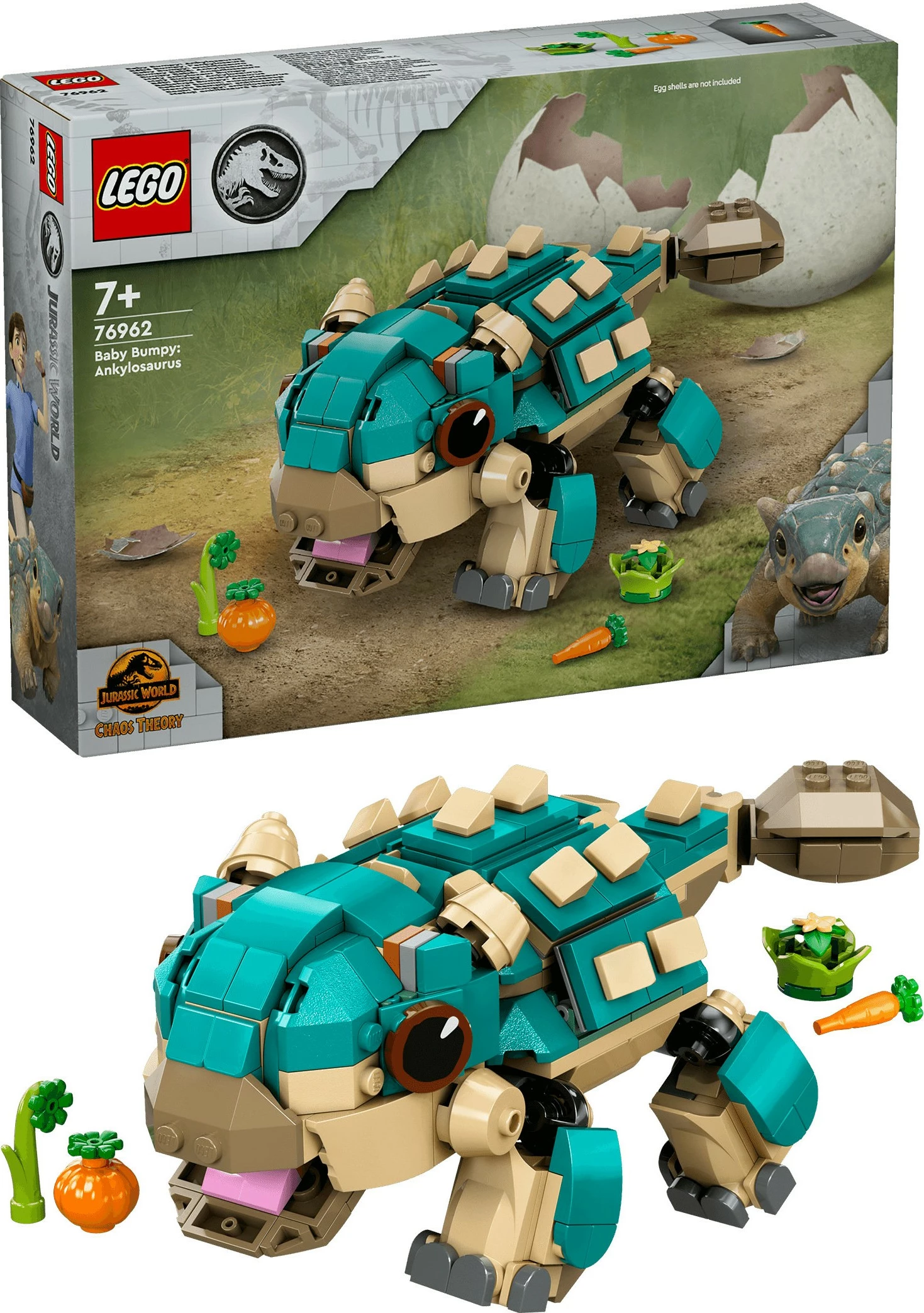 Set gradnje: mladi Ankylosaurus Bumpy (LEGO Jurassic World 76962), večbarven
