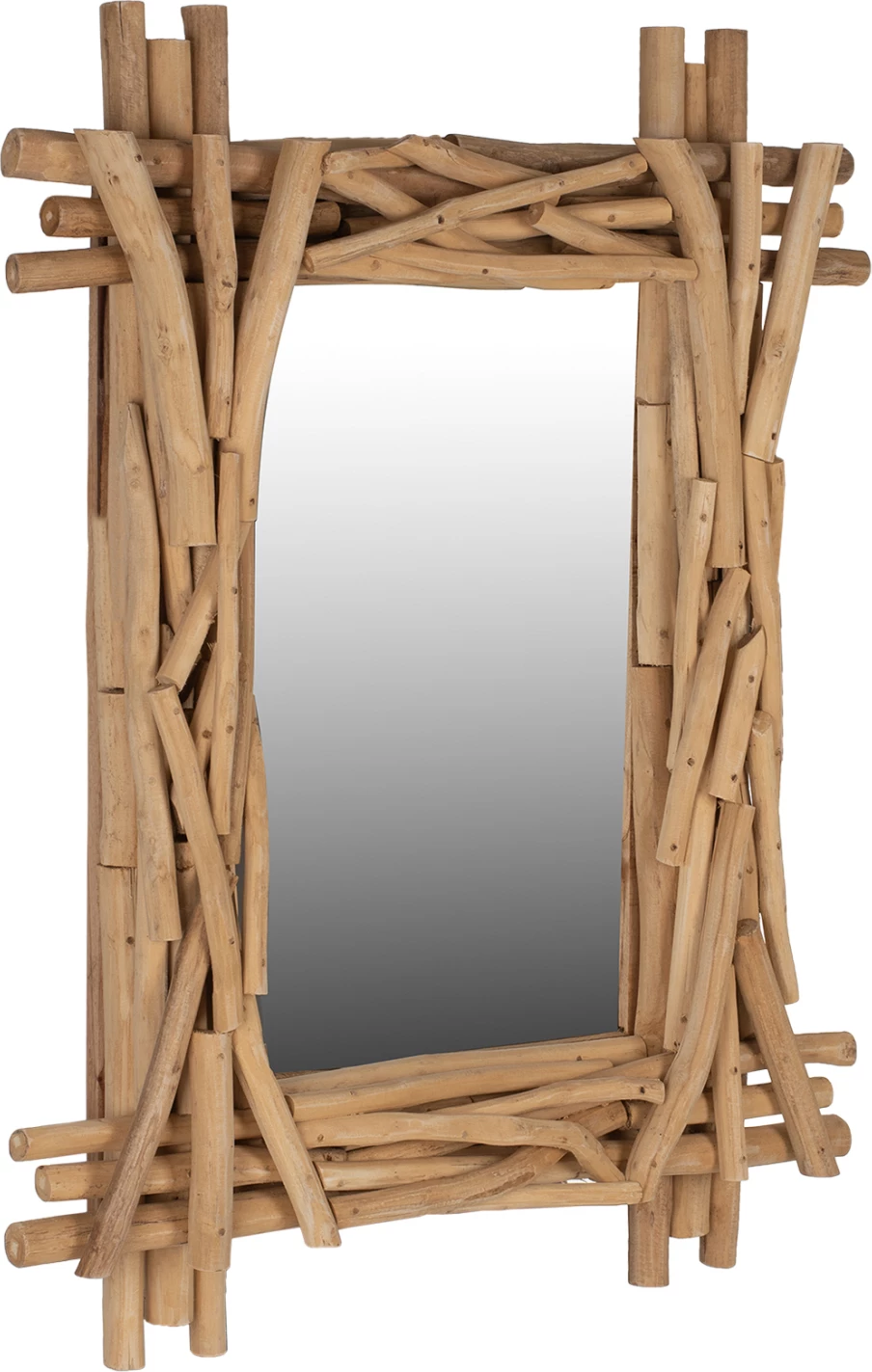 Ogledalo iz masivnih vej TEAK FH9372 naravno 100x80H