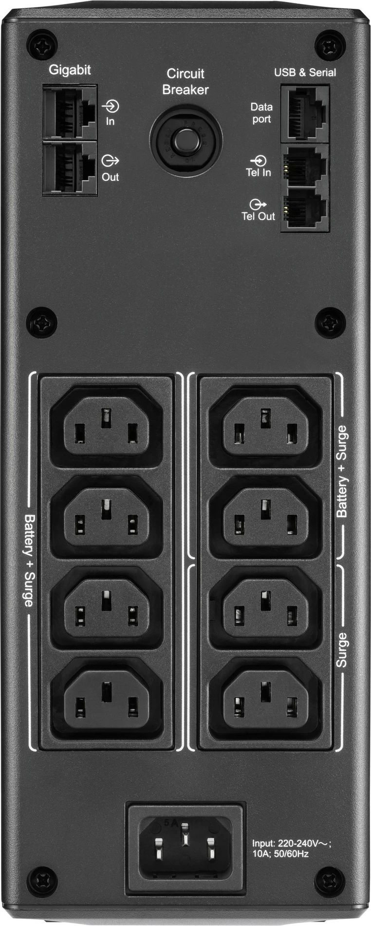 Line-interaktivni UPS, 1,6 kVA, 960 W, sinusni, 176 V–294 V, APC BR1600MI